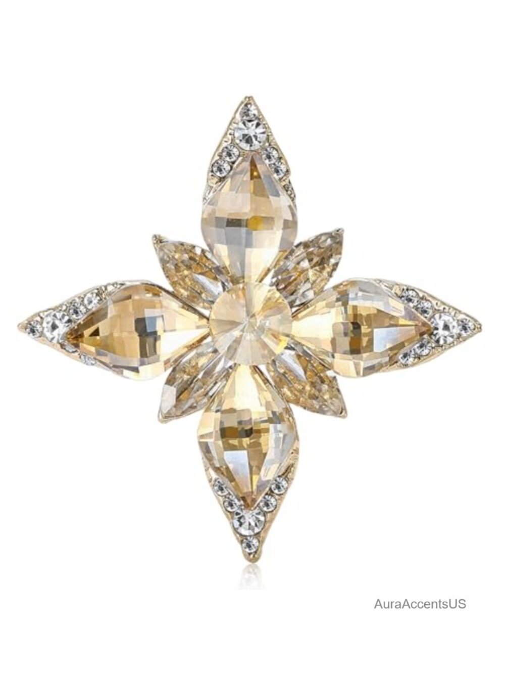 Vintage Rhinestone Brooch Pin Alloy Crystal Elegant Gift for Women